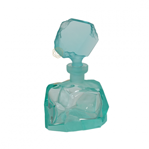 عبوة فاخرة من كريستال بوهيمي تصميم حديث بلون تيفاني | صناعة يدوية من التشيك | حجم صغير 90 مل