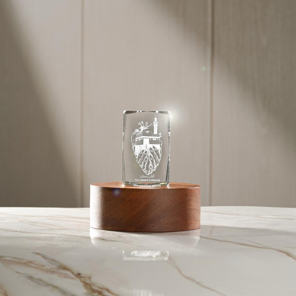 هدية القلب مكة بحفر 3D