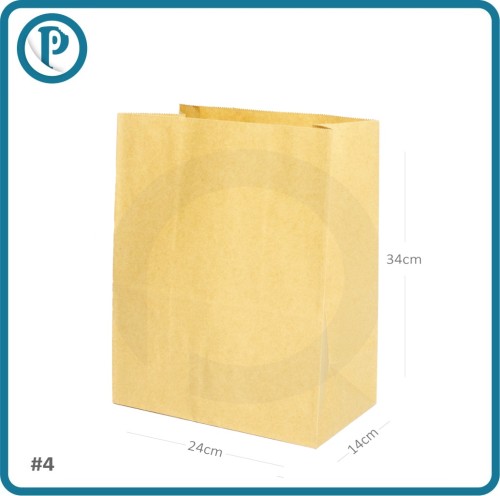 كيس #4 ورق كرافت بدون يد 200 حبة
