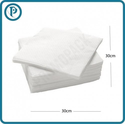 منديل 30×30 سم ورق ابيض طبقة واحدة 4000 حبة