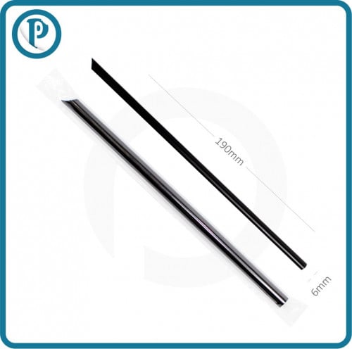 مزاز 6×190 مم بلاستيك اسود بغلاف بلاستيك شفاف 4000 حبة