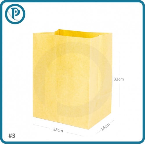 كيس #3 ورق كرافت بدون يد 200 حبة