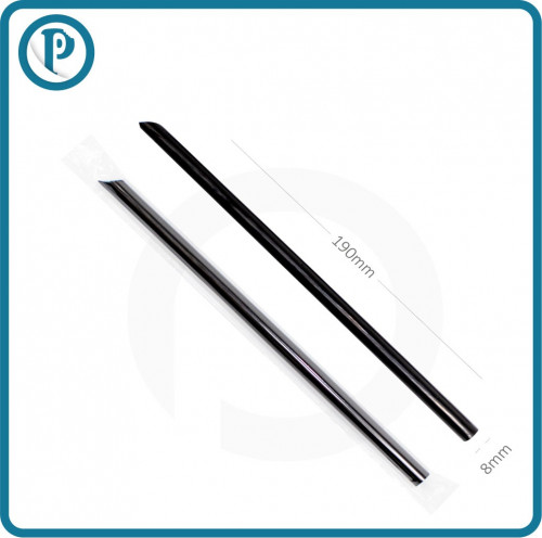 مزاز 8×190 مم بلاستيك اسود بغلاف بلاستيك شفاف 4000 حبة