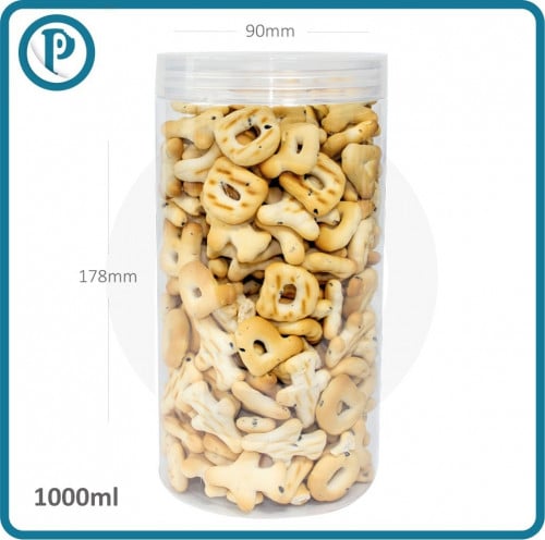 برطمان بلاستيك كبير شفاف