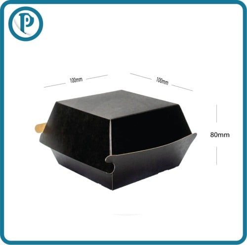 علبة برجر #1 ورق كرافت اسود 200 حبة