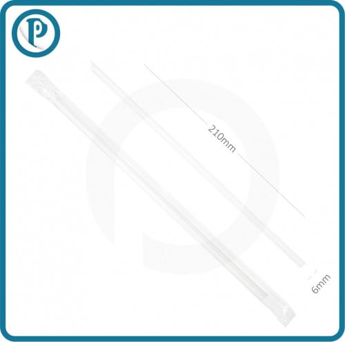 مزاز 6×210مم بلاستيك شفاف بغلاف بلاستيك شفاف 4000 حبة