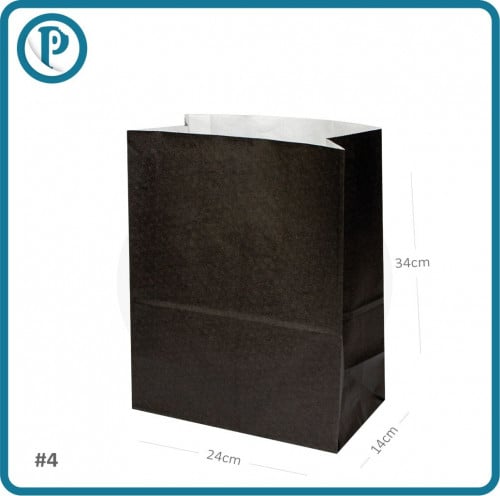 كيس #4 اسود ورق ابيض بدون يد 200 حبة