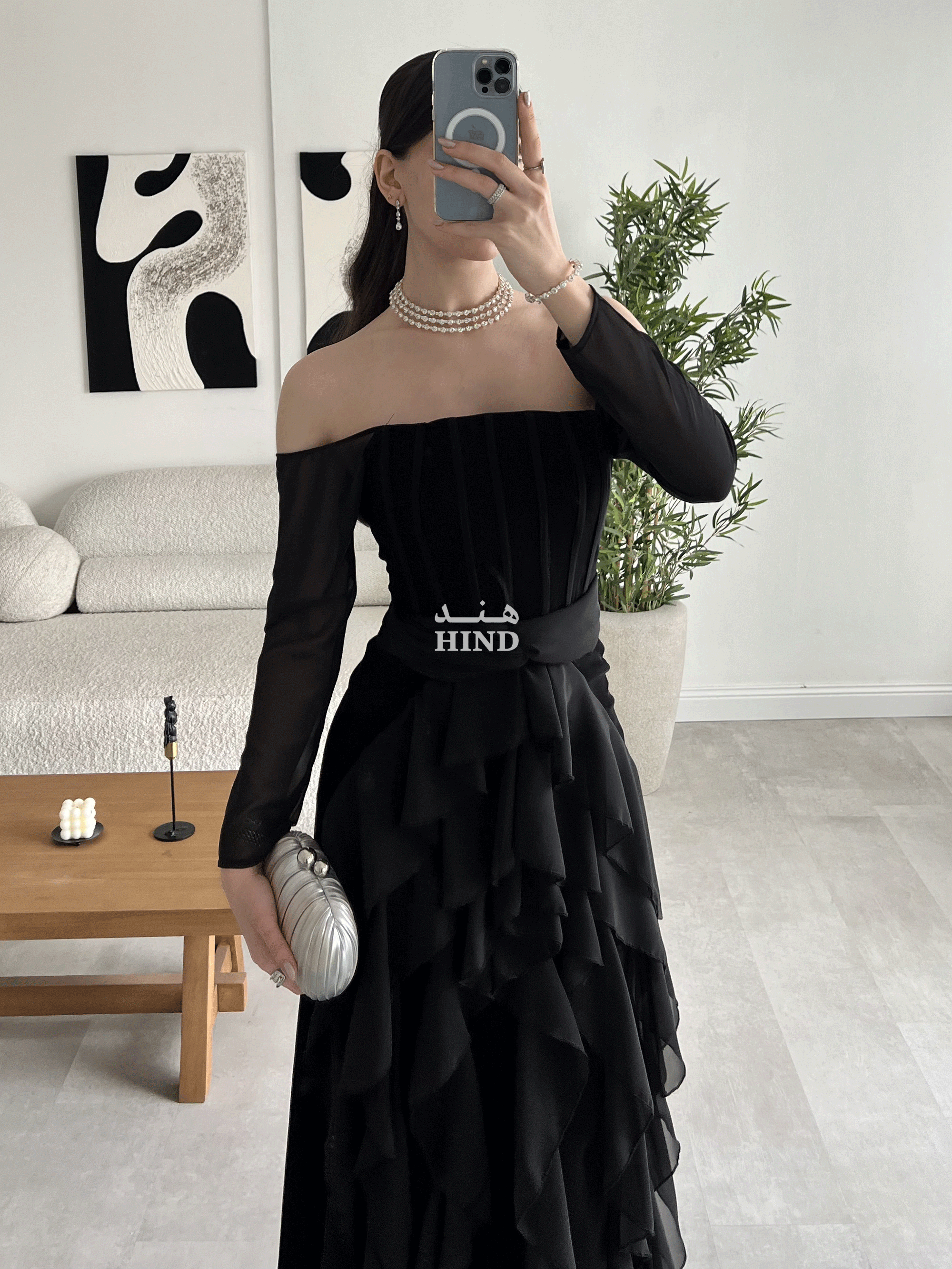 فستان ناعم اسود 1098