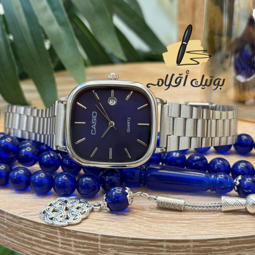 طقم ساعة كاسيو مع سبحة
