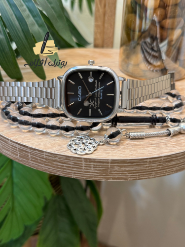 طقم ساعة كاسيو مع سبحة
