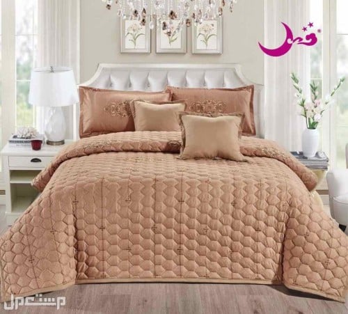 لحاف قطن سادة مزدوج 6 قطع