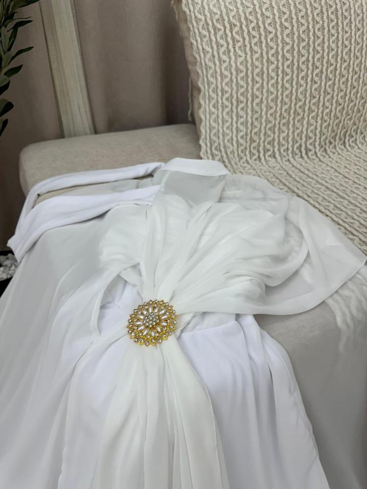 فستان شيفون جورجيت ابيض