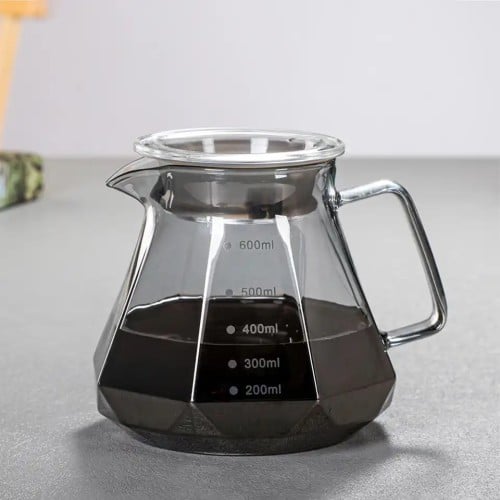 سيرفر V60 | زجاجي لون رصاصي شفاف | 600ml