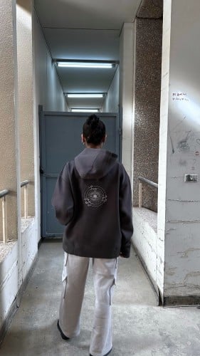 هودي رمادي oversize