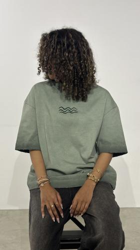 Washed green T-shirt