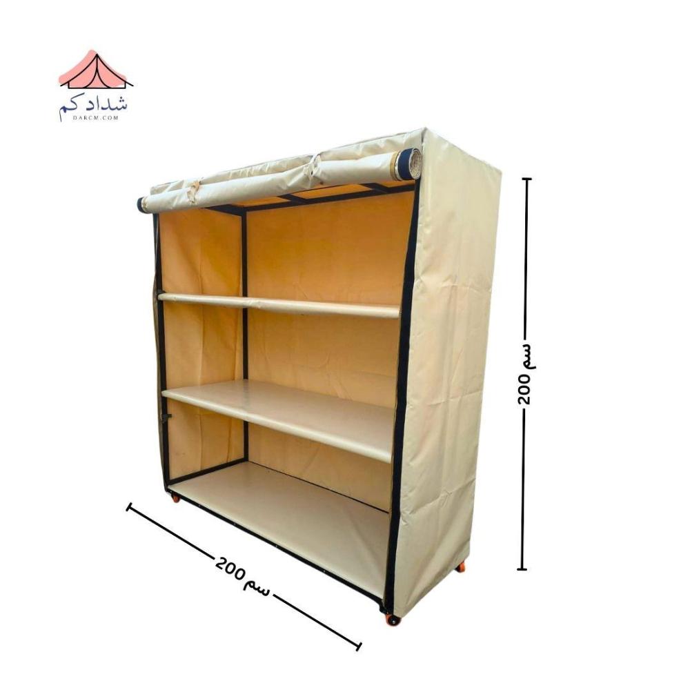 دولاب تخزين متنقل كبير - قماش PVC  - بيج رملي - كوري