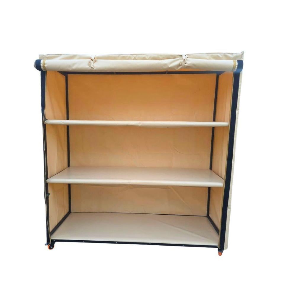 دولاب تخزين متنقل كبير - قماش PVC  - بيج رملي - كوري