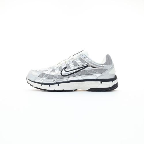 Nike P6000 Silver Tone White Sneakers