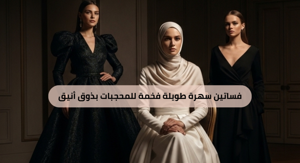 فساتين سهرة طويلة فخمة للمحجبات