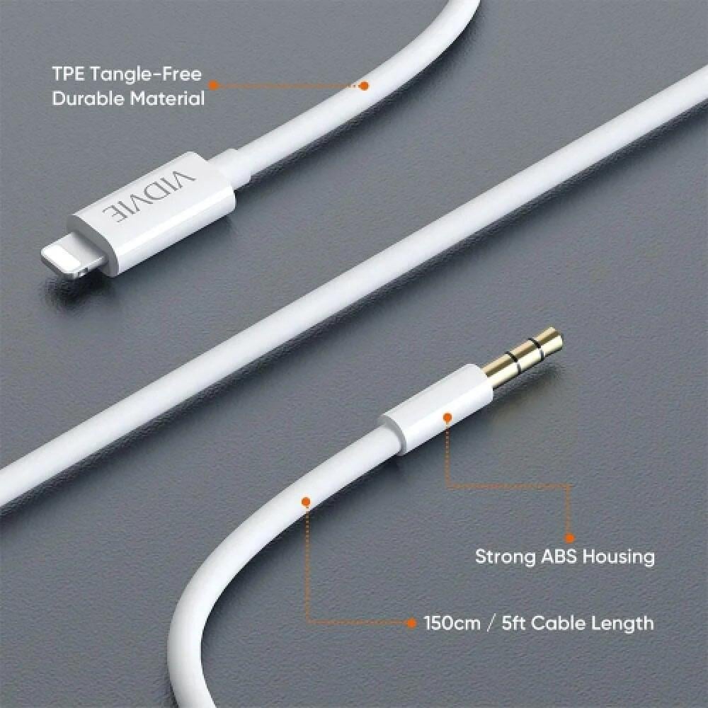 كيبل صوت VIDCOM لايتننغ إلى  AUX متوافق مع الآيفون