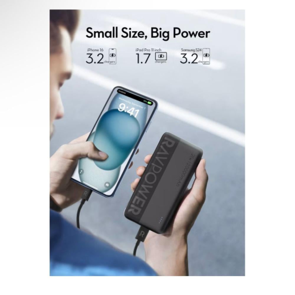 شاحن  متنقل سعة 20000 ملي امبير من شركة راف باور