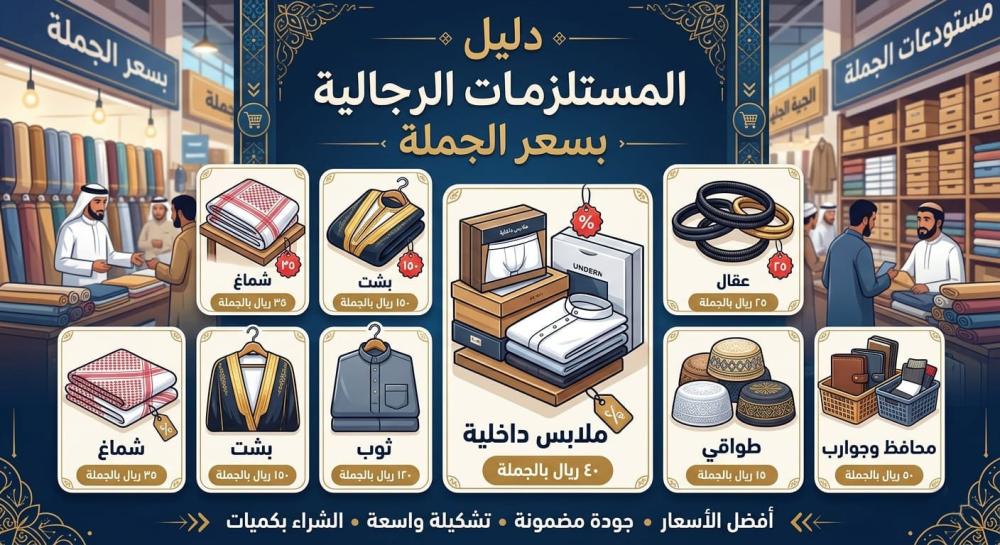 دليل المستلزمات الرجالية بسعر الجملة