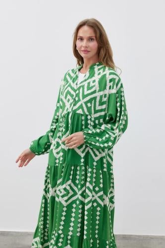 فستان ريفي اخضر