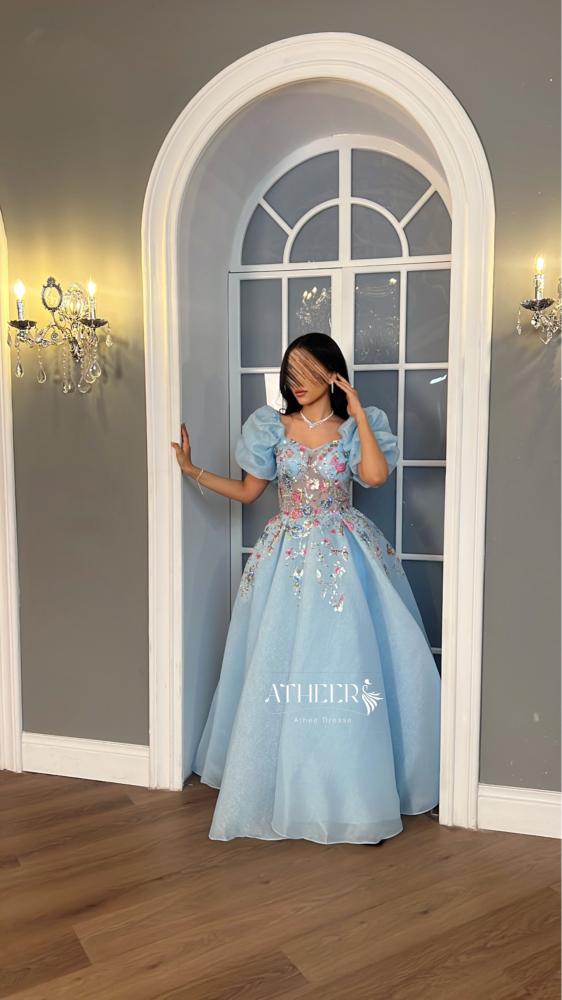 فستان سهره كلوش جازار سماوي