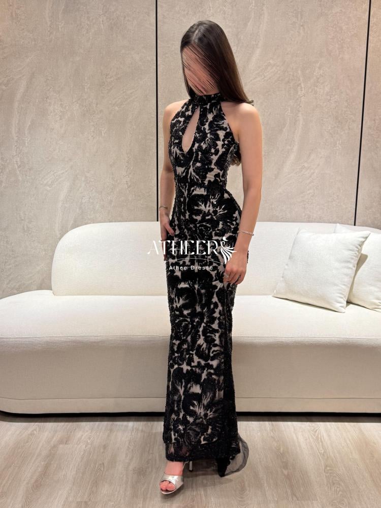 فستان سهرة تول فاخر بسحاب خلفي | فستان لودا