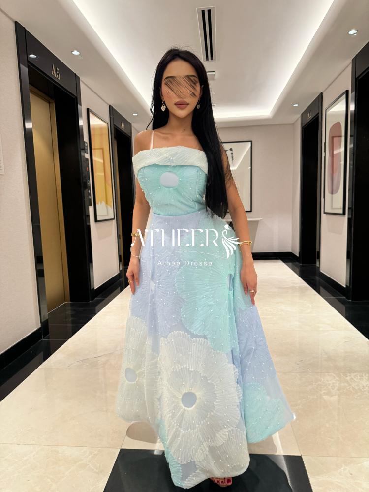 فستان سهره كلوش جازار راقي | فستان سكاي