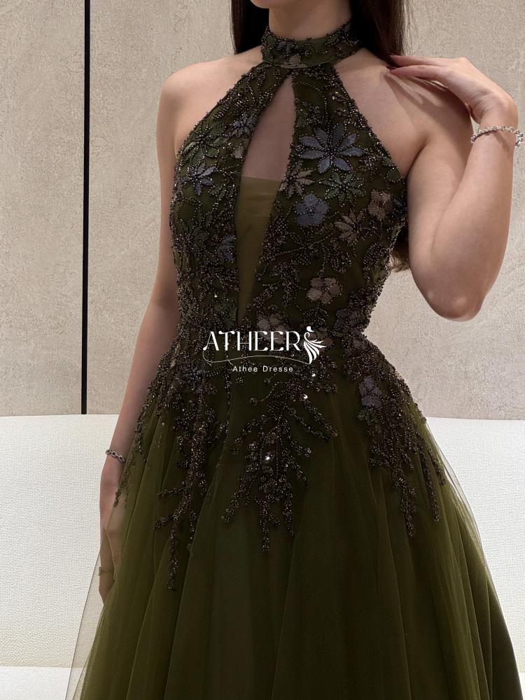 فستان سهرة تول راقي بحبل خلفي | فستان ميس