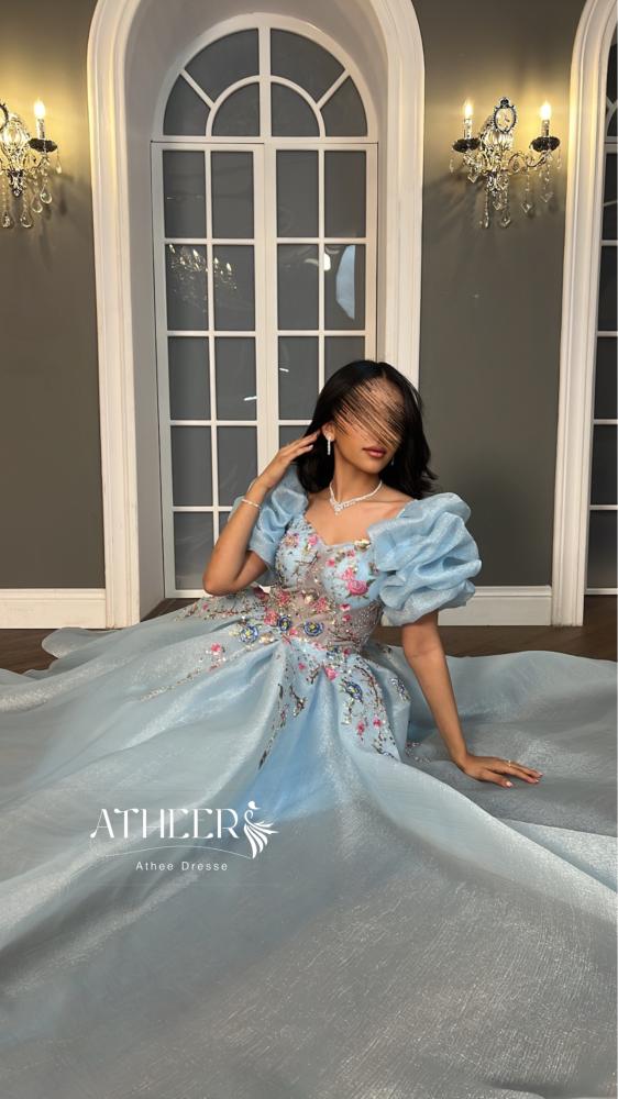 فستان سهره كلوش جازار سماوي