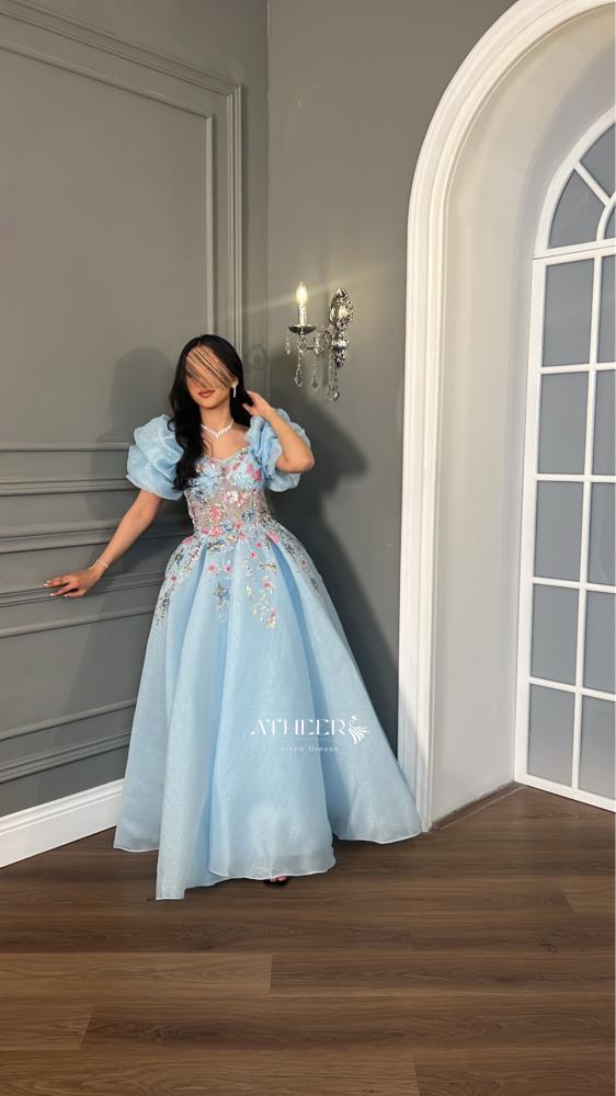 فستان سهره كلوش جازار سماوي