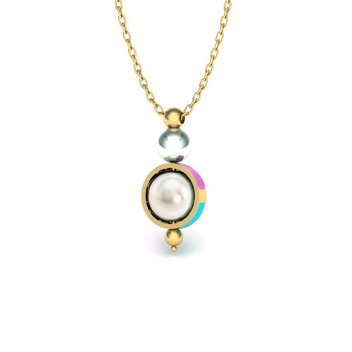 قلاده ذهب مع اللؤلؤ