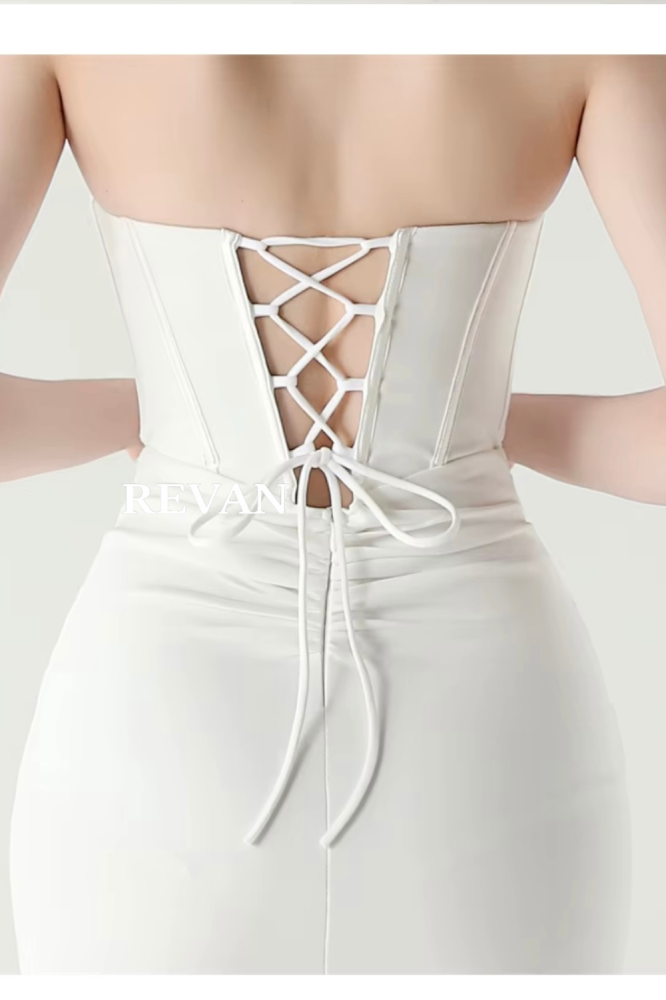 فستان سهرة فاخر بقصة كورسيه وتطريز جذاب من ريفان