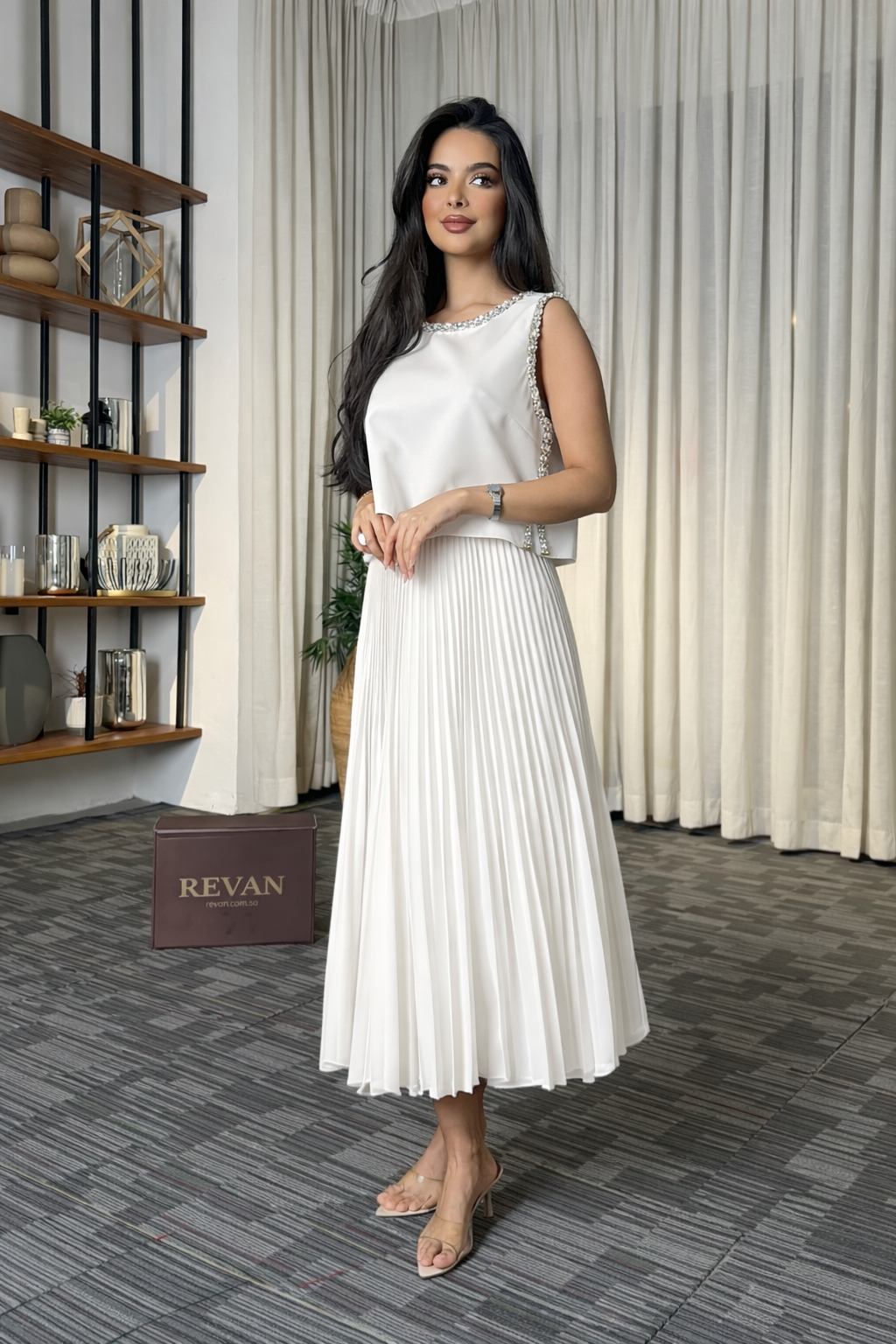 knee length dresses for ladies Montana Halter Neck Two Piece Midi Dress – JuniperRose main image 0