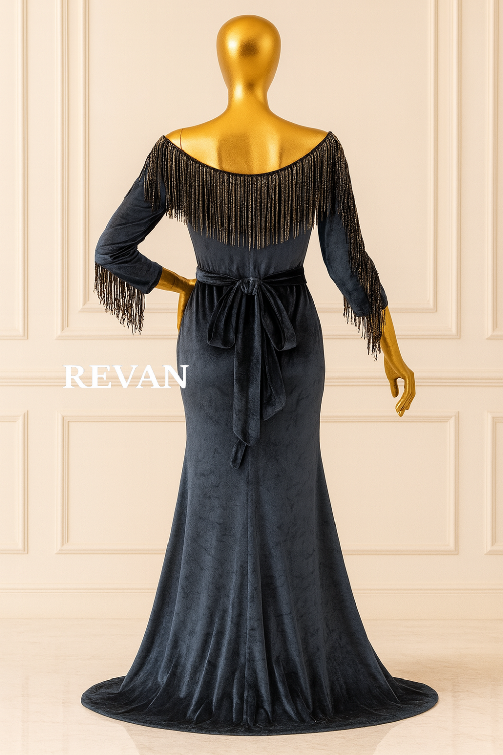 navy blue velvet evening dress Gothic Navy Blue Velvet Evening Gown with Tulle