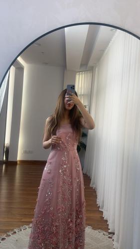 فستان سهره فخم وردي & بنفسجي