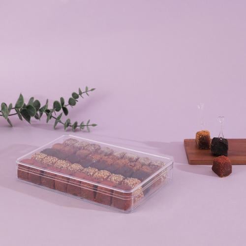 علب اكريليك مستطيلة شفافة فاخرة للحلويات بغطاء-(8)...
