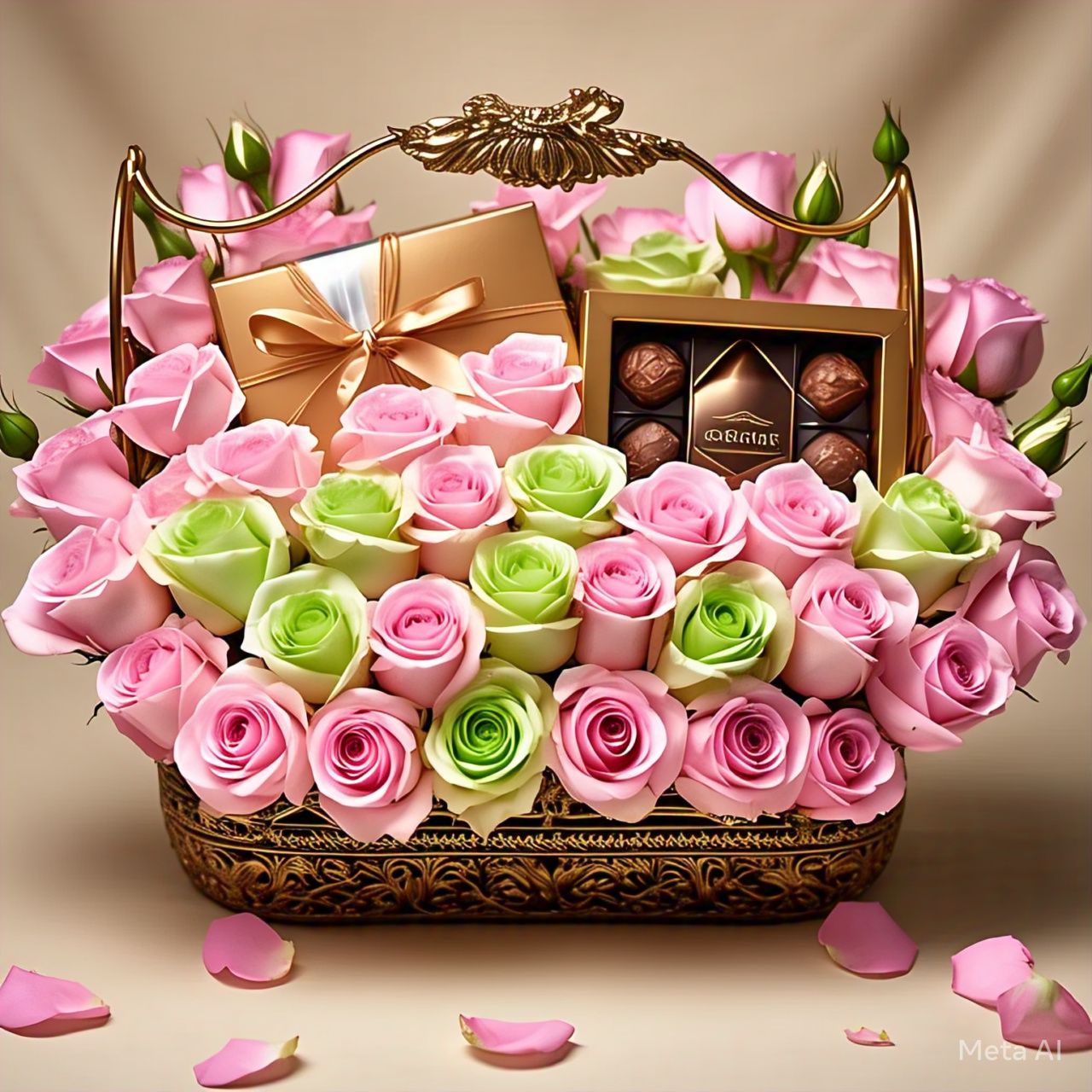 تقديمة ورد منسقة على استاند