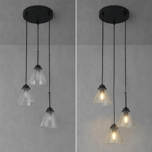 علاقي مودرن اسود E27x3L ثلاثي