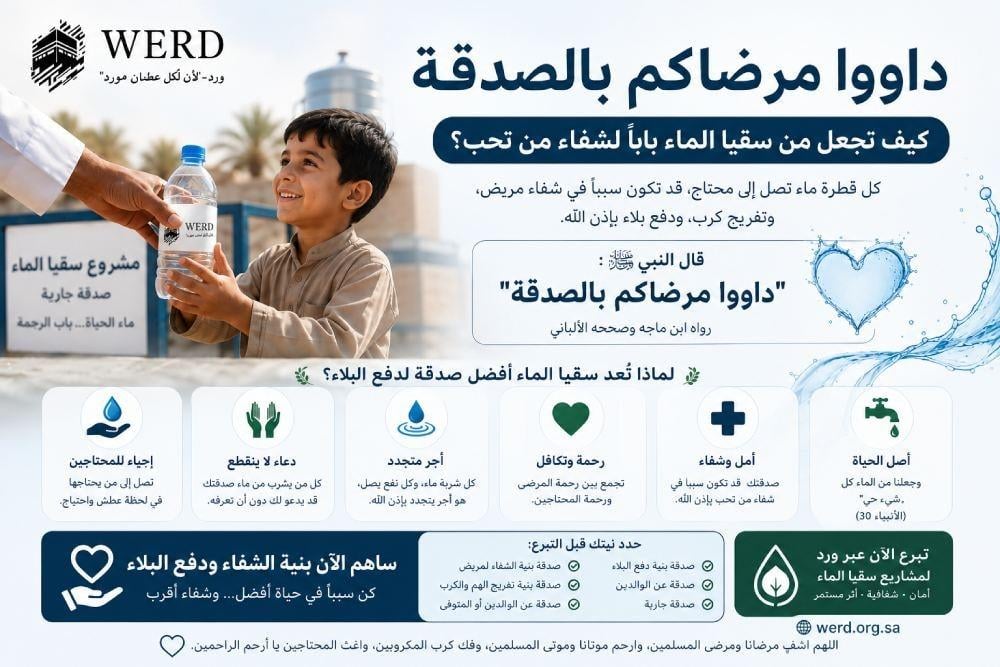 داووا مرضاكم بالصدقة: كيف تجعل من سقيا الماء باباً لشفاء من تحب؟