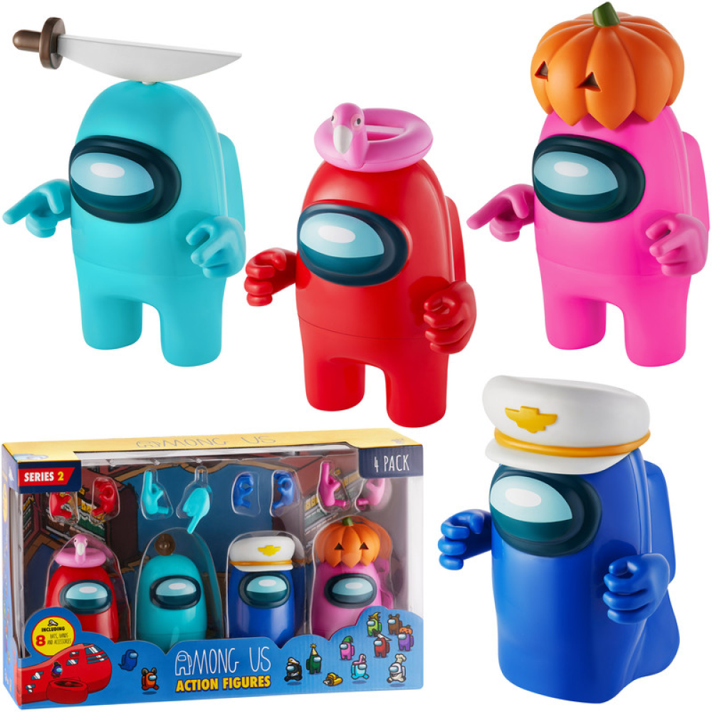 AMONG US - Action Figures. 4 pack window box (Season 2) + 8