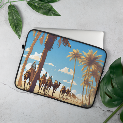 Laptop sleeve -Caravan under the clear skies