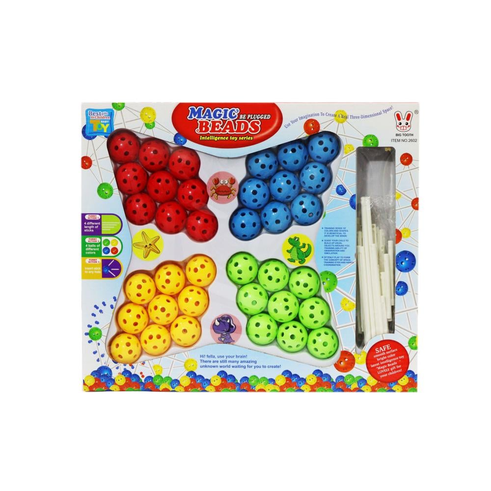 لعبة كرات التركيب الذكية – لتكوين الأشكال ثلاثية الأبعاد، تعلم ومرح مع تصميم اشكال ابداعية