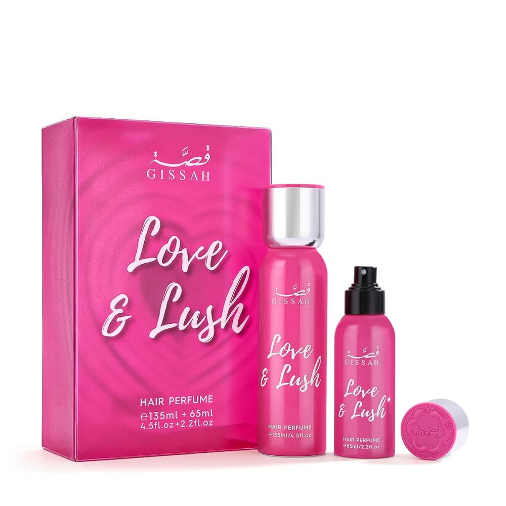مجموعة Love & Lush من Gissah: عطر الشعر بحجمين للمنزل والتنقل