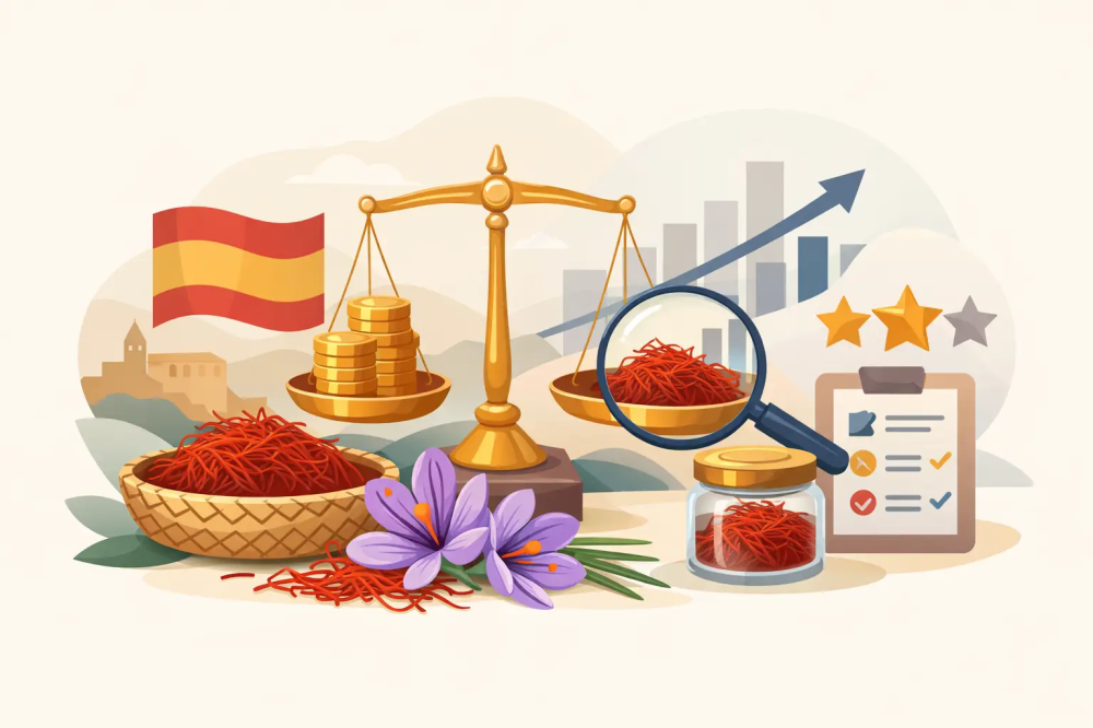 سعر الزعفران الإسباني الأصلي وكيف يُقيَّم