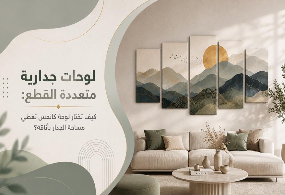 لوحات جدارية متعددة القطع: كيف تختار لوحة كانفس تغطي مساحة الجدار بأناقة؟