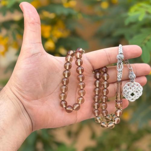 سبحة فاتوران بلون (زيتي شفاف) طربزونة نحاس