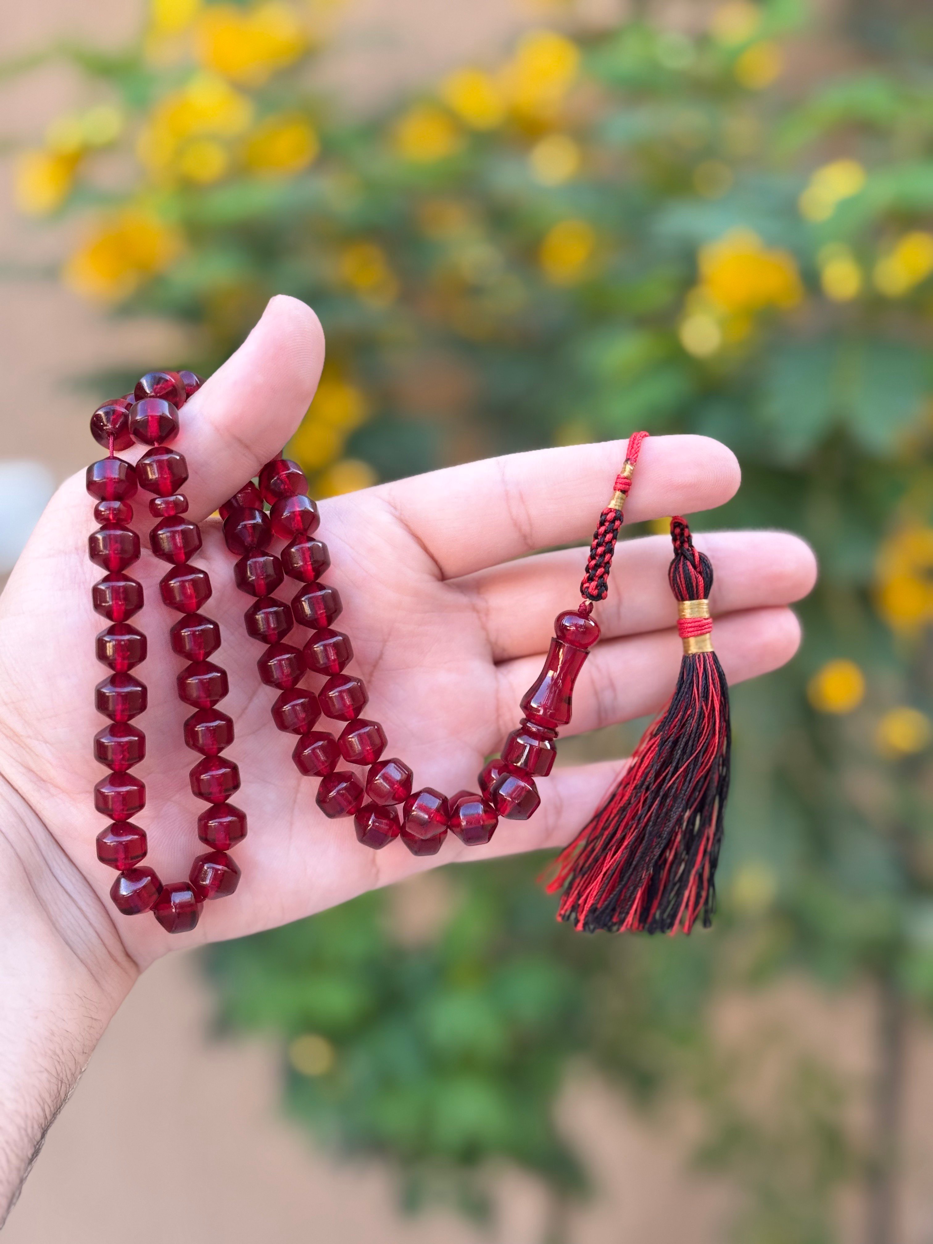 سبحة زعفران بلون (عنابي حرباء)
